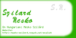 szilard mesko business card